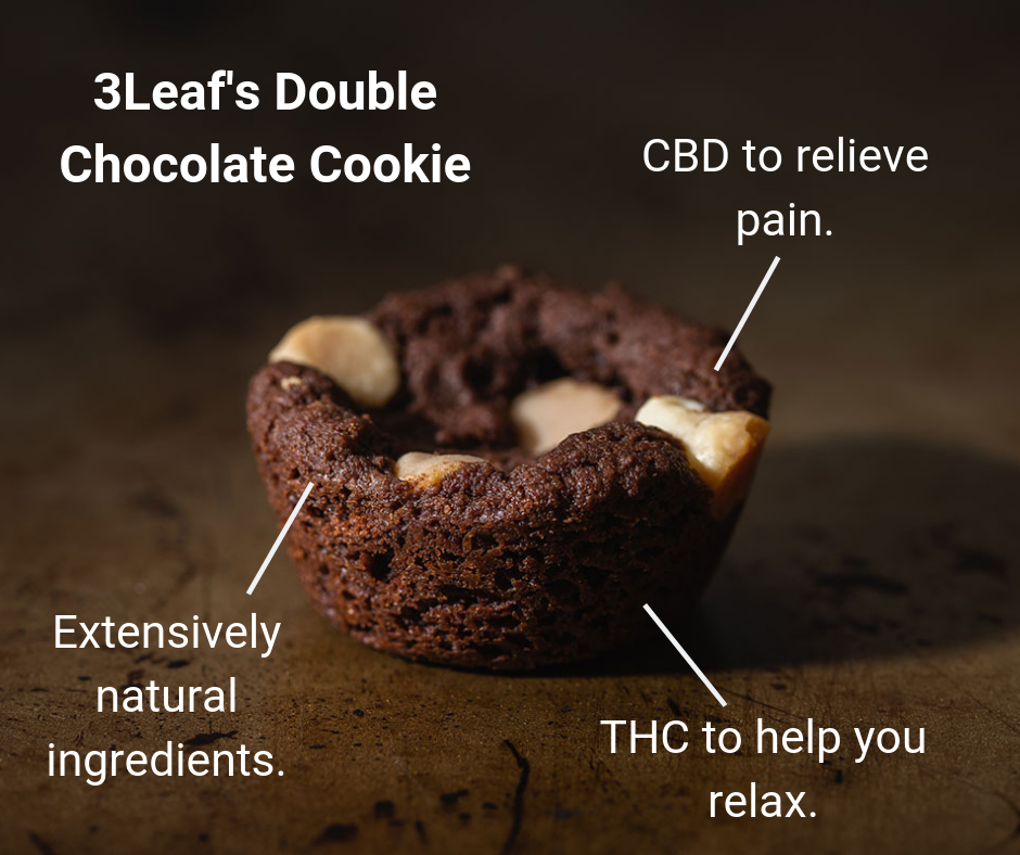 3Leaf's Double Chocolate Cookie make the best edibles for sleep because they are a perfect for new consumers who want to try edibles to help them sleep. Why? These ratio-infused edibles contain a blend of THC and CBD to to help you relax and simultaneously relieve pain.