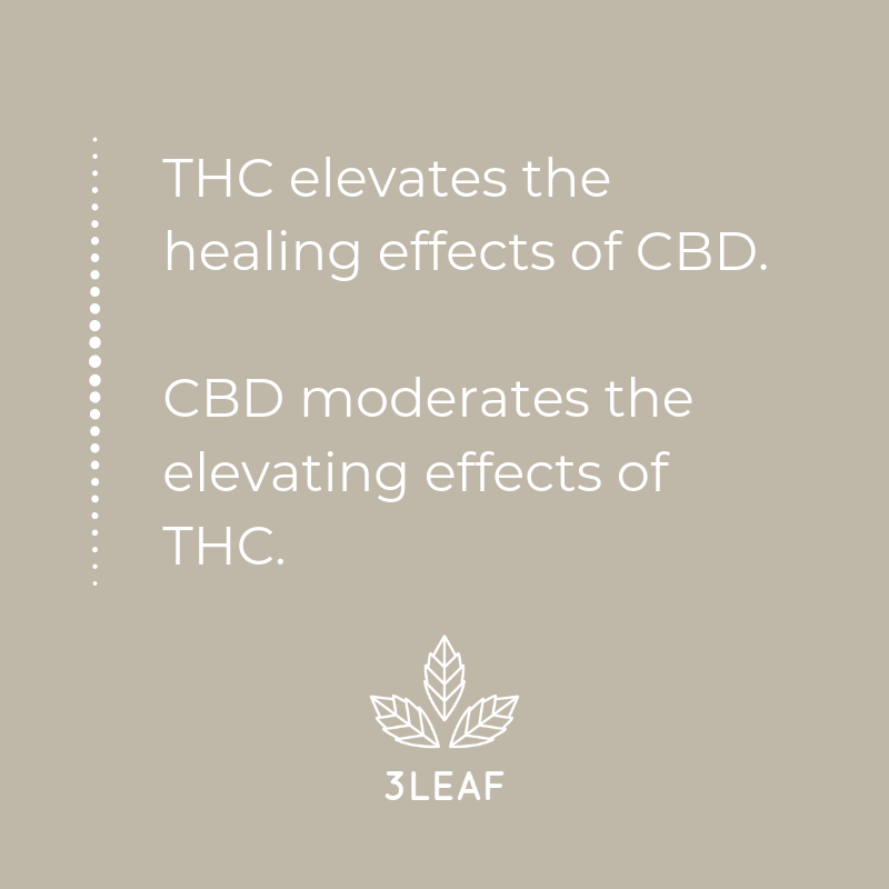 Quote: THC elevates the healing effects of CBD and CBD moderates the elevating effects of THC.